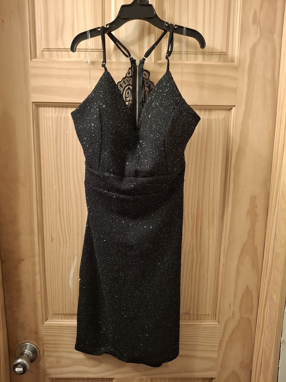 Charlotte Russe Black Sparkle Bodycon Mini Dress